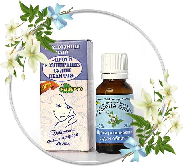 Композиція олій проти розширених судин обличчя